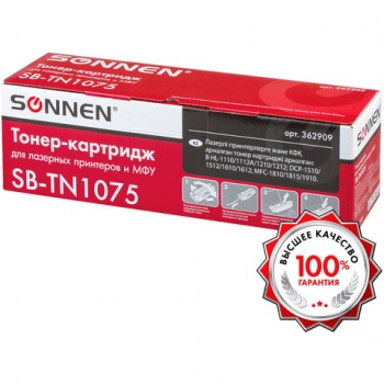�������� �������� SONNEN (SB-TN1075) ��� BROTHER HL-1110R/1112R/DCP-1512/MFC-1815, ������ ��������, ������ 1000 ���., 362909 - ������� ������