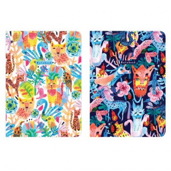 Тетради 60 л. в точку обложка SoftTouch, НАБОР 2 шт., бежевая бумага 70 г/м2, сшивка, B5 (179х250 мм), NIGHT/DAY, BRAUBERG, 403830 - Премиум Сервис