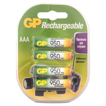 ��������� �������������� �������� 4 ��., GP, AAA (HR03), Ni-Mh, 950 mAh, �������, 95AAAHC-2DECRC4 - ������� ������