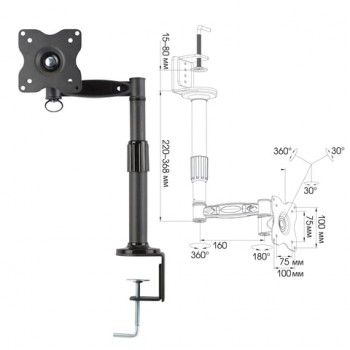     KROMAX OFFICE-1, VESA 75/100, 10"-24",  10 , 5 . , 20030 -  