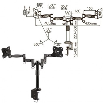   2   KROMAX OFFICE-3, VESA 75/100, 10"-24",  210 , 7  , 20032 -  