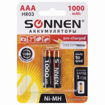    2 ., SONNEN, AAA (HR03), Ni-Mh, 1000 mAh,  , 454237 -  