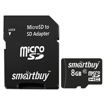   micro SDHC, 8 GB, SMARTBUY, 10 /. (class 10),  , SB8GBSDCL10-01 -  