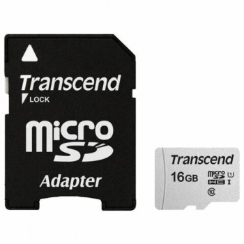 ����� ������ microSDHC 16 GB TRANSCEND UHS-I U1, 95 ��/��� (class 10), �������, TS16GUSD300S-A - ������� ������