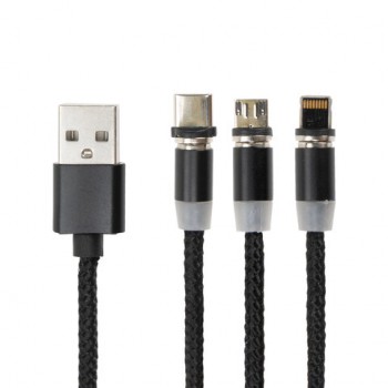 ������ ��������� ��� ������� 3 � 1 USB 2.0-Micro USB/Type-C/Ligtning, 1 �, SONNEN, ������, 513561 - ������� ������