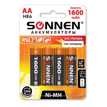    4, SONNEN,  (HR06), Ni-Mh, 1600mAh,  ,455605 -  