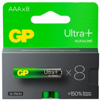 ��������� �������� 8 ��., GP Ultra Plus G-Tech, AAA (LR03), �����������, ������������, 24AUPA21-2CRB8 - ������� ������