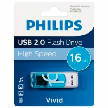 ����-���� 16 GB PHILIPS VIVID, ������ USB 2.0, �����, FM16FD05B/97 - ������� ������