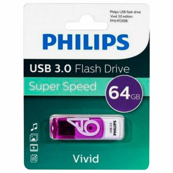 ����-���� 64 GB PHILIPS VIVID, ������ USB 3.0, ����������, FM64FD00B/97 - ������� ������