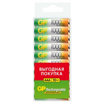 ��������� �������������� GP ReEnergy Ni-Mh ������������ �������� 10 �� ���(HR03) 950, 100AAAHC-CRB10 - ������� ������