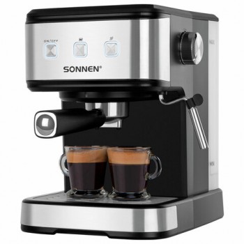 Кофеварка рожковая ручной капучинатор SONNEN CM8501, 1100 Вт, объем 1,5 л, 15 бар, 456335 - Премиум Сервис