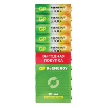 ��������� �������������� GP ReEnergy Ni-Mh ����������� �������� 10 �� �� (HR6) 2600 m, 270AAHC-CRB10 - ������� ������