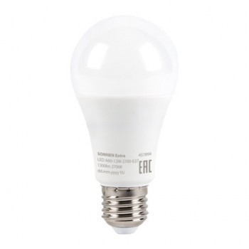 ����� ������������ SONNEN EXTRA, 12 (100) ��, �27, �����, ������ �����, 30000 �, LED A60-12W-2700-�27, 457894 - ������� ������