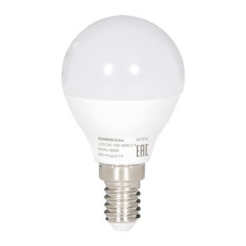 ����� ������������ SONNEN EXTRA,10 (85) ��, E14, ���, ����������� �����, 30000 �, LED G45-10W-4000-�14, 457910 - ������� ������