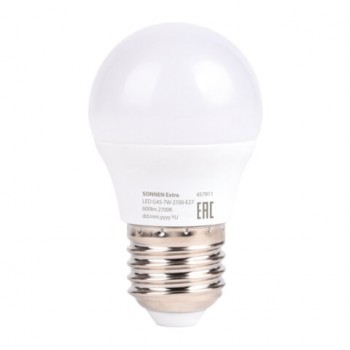 ����� ������������ SONNEN EXTRA, 7 (60) ��, E27, ���, ������ �����, 30000 �, LED G45-7W-2700-�27, 457911 - ������� ������