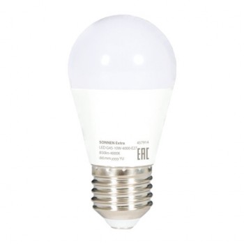 ����� ������������ SONNEN EXTRA, 10 (85) ��, E27, ���, ����������� �����, 30000 �, LED G45-10W-4000-�27, 457914 - ������� ������