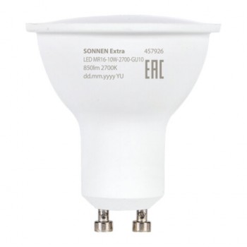 ����� ������������ SONNEN EXTRA, 10 (90) ��, GU10, �����, ������ �����, 30000 �, LED MR16-GU10-10W-2700, 457926 - ������� ������